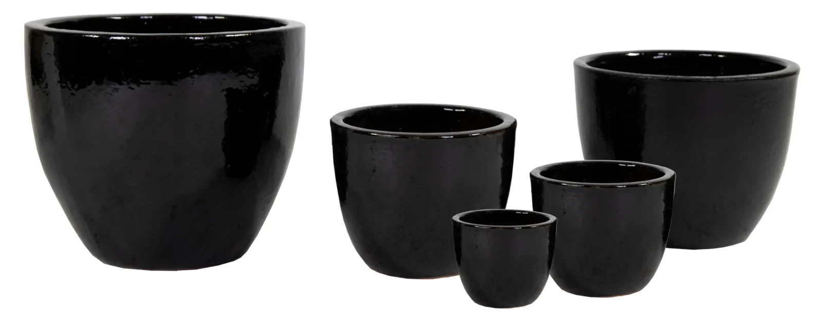 Afbeedling Glazed Egg Pot Shiny Black - Spekvoordeel.nl