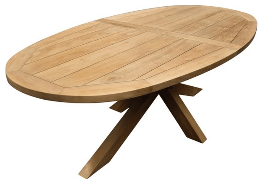 Afbeedling Teak tuintafel ovaal - Spekvoordeel.nl