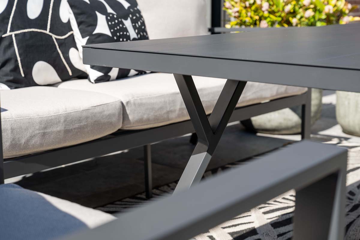 Diningset Sergio | 4-delig | Antraciet - Afbeelding 10